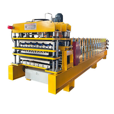 পিপিজিআই & জিআই স্টিল থ্রি লেয়ার ছাদ শীট রোল ফর্মিং মেশিন উত্পাদন লাইন