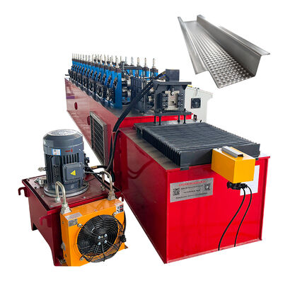 ফ্লাইং কাটিং হাই স্পিড হ্যাট চ্যানেল কোল্ড রোল ফর্মিং মেশিন পিএলসি কন্ট্রোল