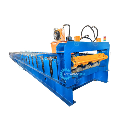 হাইড্রোলিক কাটিয়া ভারী দায়িত্ব Decking শীট মেঝে রোল গঠনের তৈরীর মেশিন