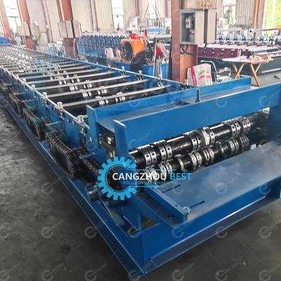 হাইড্রোলিক কাটিয়া ভারী দায়িত্ব Decking শীট মেঝে রোল গঠনের তৈরীর মেশিন