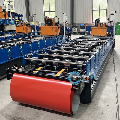 Gi 900mm কার্যকর প্রস্থ ইস্পাত প্রোফাইল ইব্র ছাদ শীট রোল গঠন মেশিন নির্মাণের জন্য