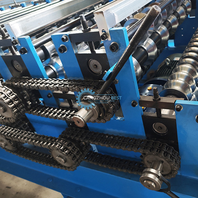 হাইড্রোলিক কাটিয়া 5.5kw গ্যালভানাইজড স্টিল ডাবল স্তর ছাদ প্যানেল প্রোফাইল রোল গঠন মেশিন