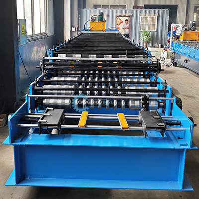 হাইড্রোলিক কাটিয়া 5.5kw গ্যালভানাইজড স্টিল ডাবল স্তর ছাদ প্যানেল প্রোফাইল রোল গঠন মেশিন