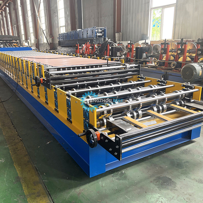 ফুল অটো হাইড্রোলিক পাওয়ার 4kw দুই স্তর ঘূর্ণায়মান ছাদ টাইলস রোল ফর্মিং মেশিন