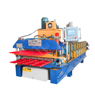 ডাবল স্তর ইস্পাত ছাদ রোল গঠন মেশিন 5.5 KW শক্তি এবং 15-16 স্টেশন সঙ্গে