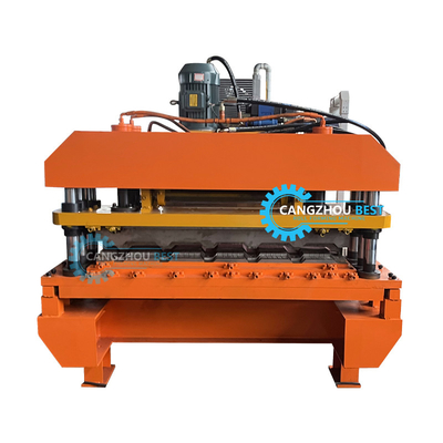 হাইড্রোলিক কাটিয়া 5.5kw পাওয়ার রঙ ইস্পাত প্রোফাইল রাশিয়া টাইল রোল গঠন মেশিন
