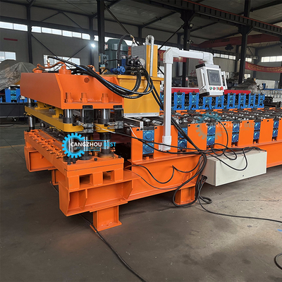 হাইড্রোলিক কাটিয়া 5.5kw পাওয়ার রঙ ইস্পাত প্রোফাইল রাশিয়া টাইল রোল গঠন মেশিন