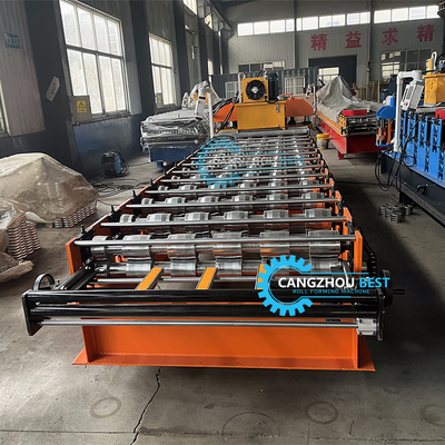 হাইড্রোলিক কাটিয়া 5.5kw পাওয়ার রঙ ইস্পাত প্রোফাইল রাশিয়া টাইল রোল গঠন মেশিন