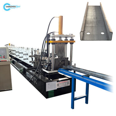 PLC কন্ট্রোল অটো চেঞ্জ সাইজ 80-300mm C Purlin Roll Forming Machine