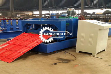 হাইড্রোলিক পাওয়ার 5.5kw পিএলসি কন্ট্রোল বক্স স্টেপ ছাদ টাইলস &amp; গ্লাসড টাইলস ফর্মিং মেশিন