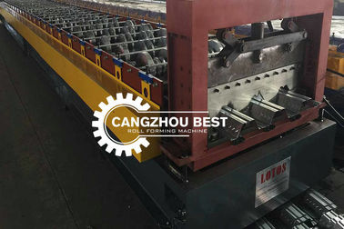 কয়েল প্রস্থ 1250mm ধাতু ইস্পাত গ্যালভানাইজড মেঝে Decking শীট তৈরীর রোল গঠন মেশিন