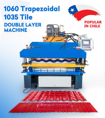 প্রাচীর এবং ছাদের ডাবল লেয়ার রুফিং শিট রোল ফর্মিং মেশিন 8.5 কিলোওয়াট কম্পিউটারাইজড