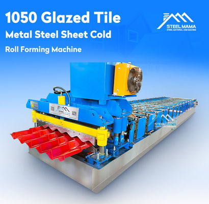 3.5T চেইন ট্রান্সমিশন 1000mm ছাদ টাইলস রোল গঠন মেশিন